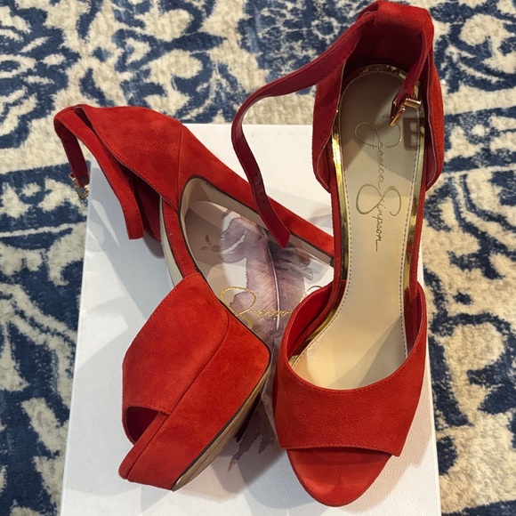 Jessica Simpson Vibrant Red Heels - Picture 1 of 5